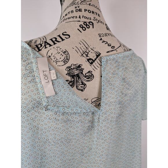 Loft Womens XL Blouse Blue Transparent Lagen Layered Ruffle Coquette Top Shirt - Picture 7 of 10